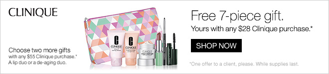 Purchase 28+ to get Clinique Bonus Time gifts April 2018