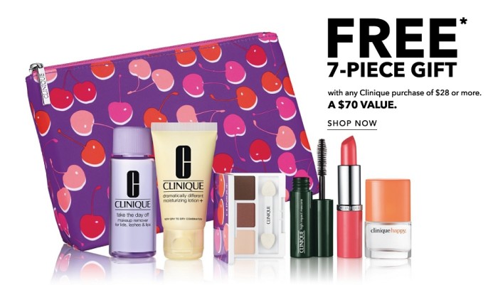 Purchase 27+ to get Clinique Bonus Time gifts February