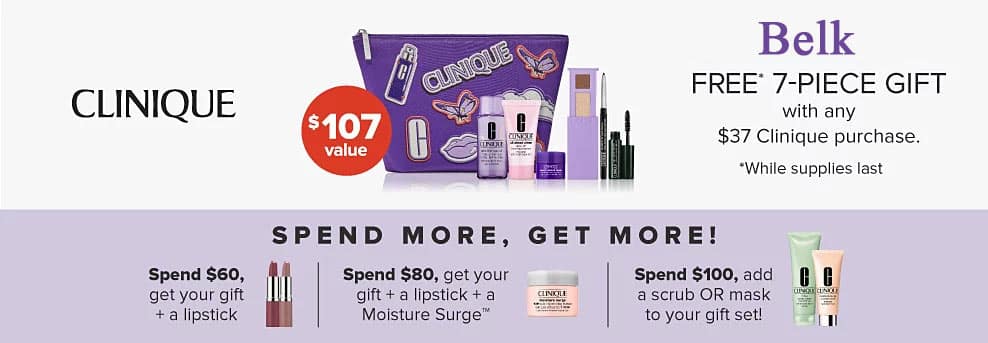 Clinique gifts at Belk - 2024