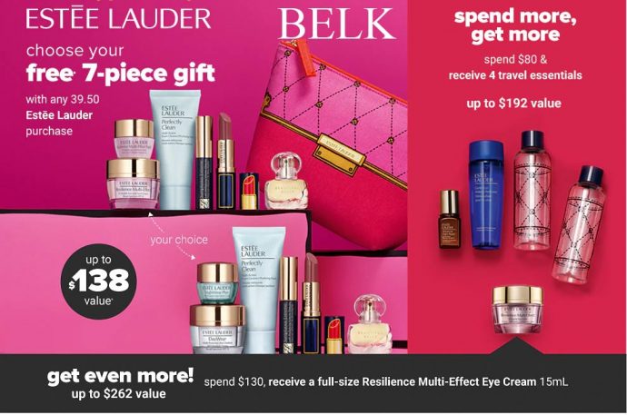 List of all Estee Lauder Gift with Purchase Offers March
